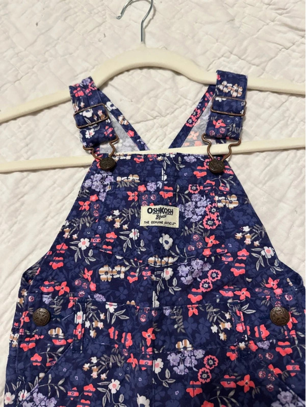 OshKosh B’gosh V-Back Cotton Purple Floral 18m Overalls